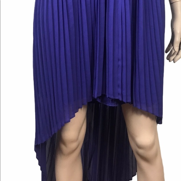 BCBG Generation Blue Pleated High Low Strapless Dress Women's Medium - Picture 5 of 9